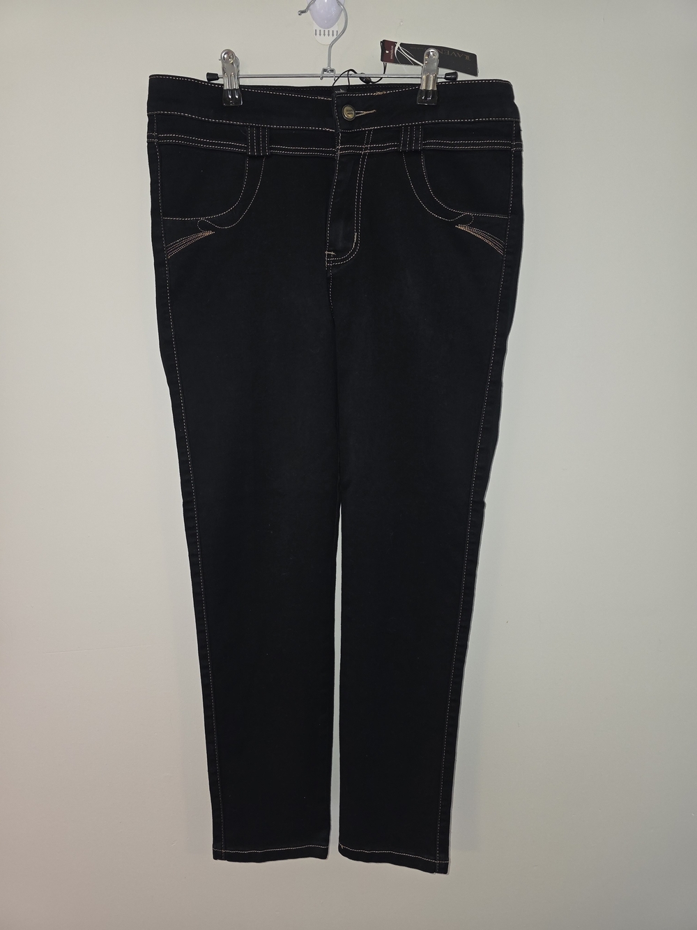 Slim Fit Black Skinny Jeans with Contrast Stitching